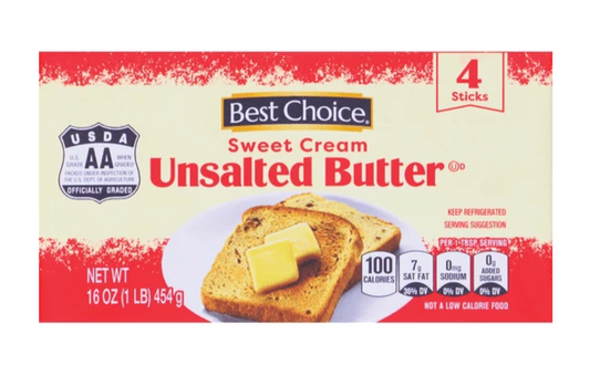 Best Choice Unsalted Butter - 16 OZ